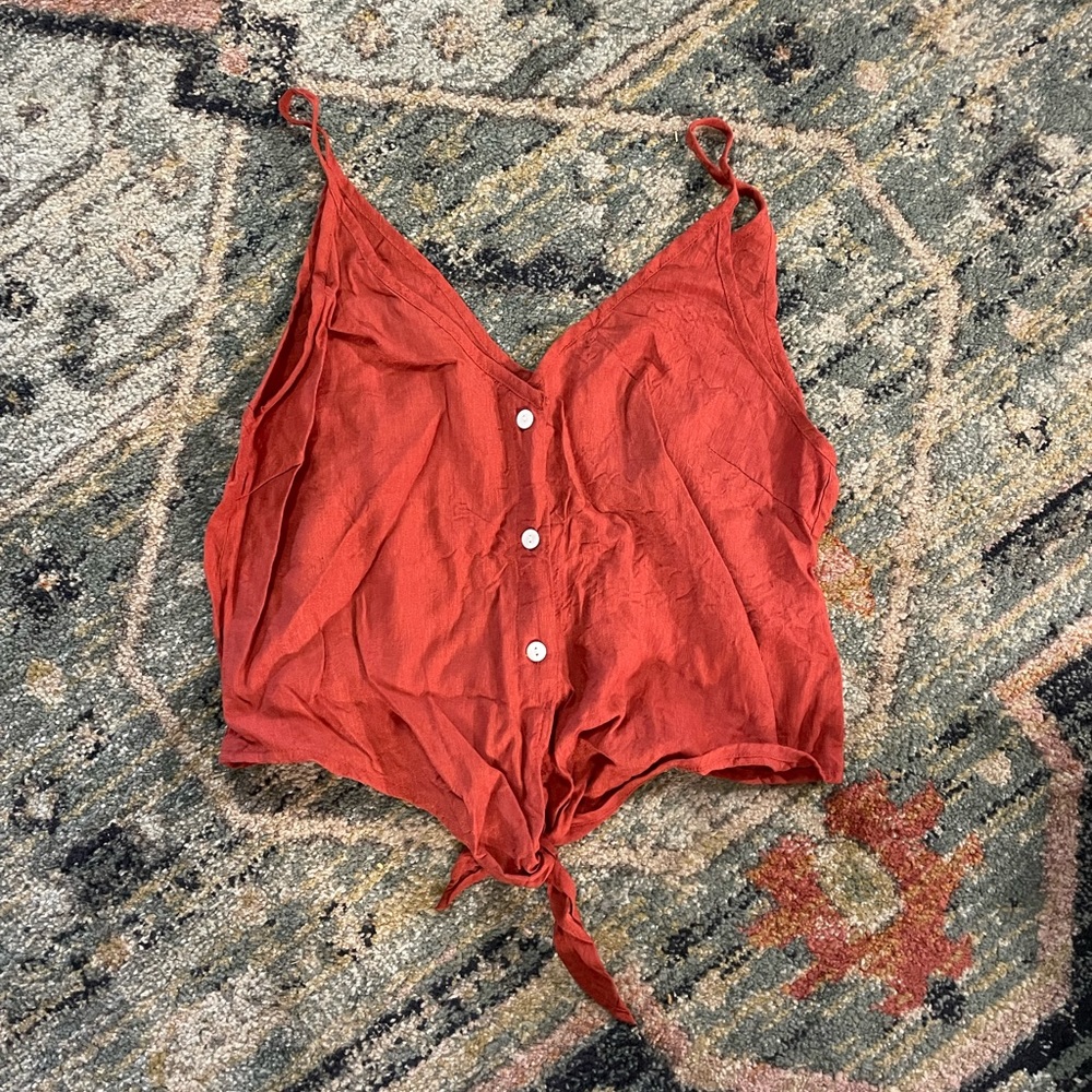 Shein • Burnt Orange Tie Tank Top • Womens Medium